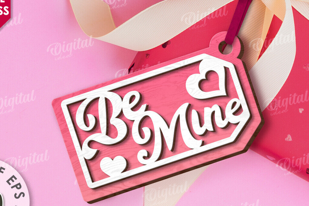 Σετ των 2 Intra απο ξύλο plywood 3mm-4mm πάχος – Ετικέτα δώρου για την ημέρα του Αγίου Βαλεντίνου Δίασταση  20x20 cm INTRAFABR-113333908