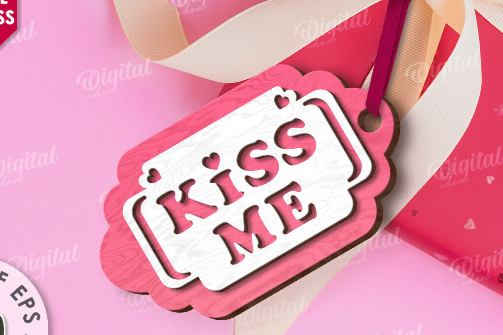 Σετ των 2 Intra απο ξύλο plywood 3mm-4mm πάχος – Ετικέτα δώρου για την ημέρα του Αγίου Βαλεντίνου Δίασταση  20x20 cm INTRAFABR-113335269