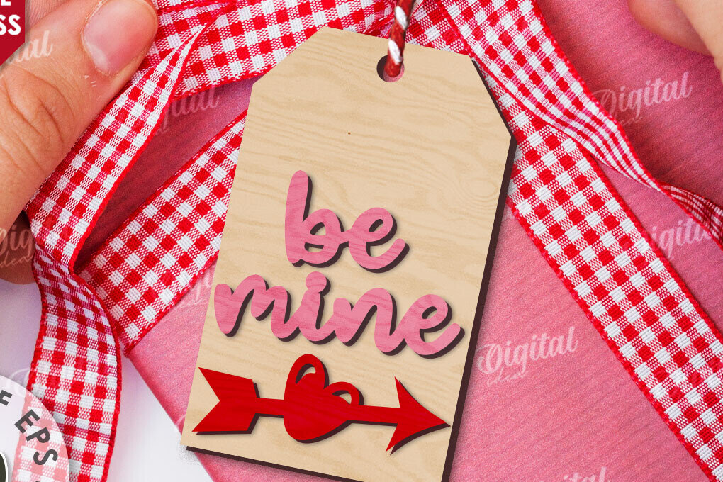 Σετ των 2 Intra απο ξύλο plywood 3mm-4mm πάχος – Ετικέτα δώρου για την ημέρα του Αγίου Βαλεντίνου Δίασταση  20x20 cm INTRAFABR-110182154