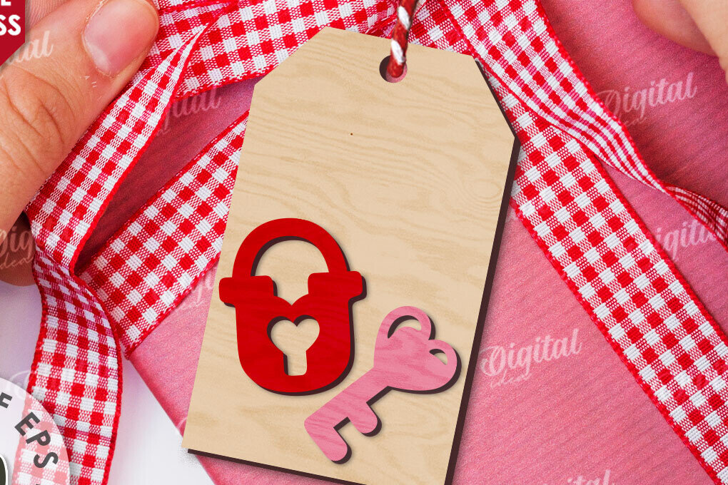 Σετ των 2 Intra απο ξύλο plywood 3mm-4mm πάχος – Ετικέτα δώρου για την ημέρα του Αγίου Βαλεντίνου Δίασταση  20x20 cm INTRAFABR-110182441