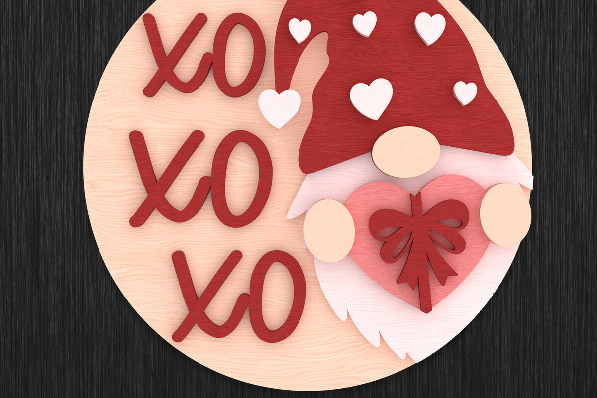 Σετ των 2 Intra απο ξύλο plywood 3mm-4mm πάχος – Ζώδιο αγάπης Gnome για την Ημέρα του Αγίου Βαλεντίνου Δίασταση  20x20 cm INTRAFABR-109938433