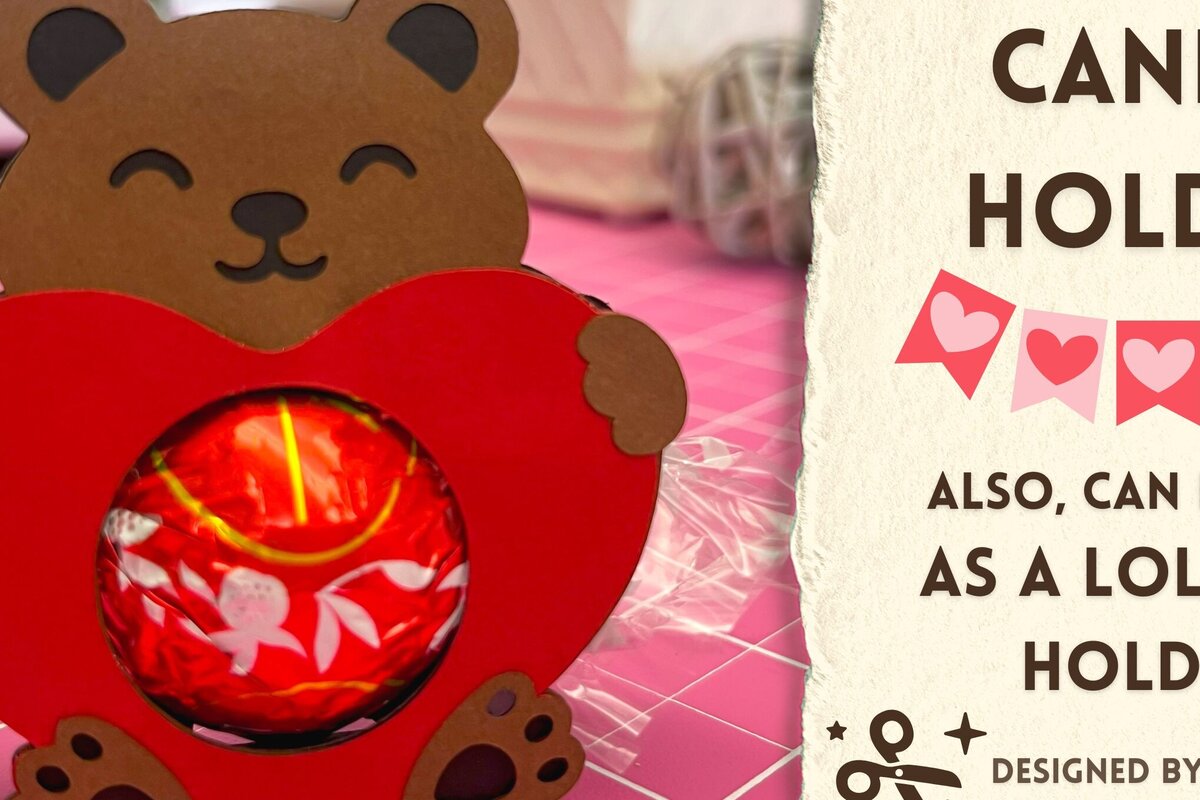 Σετ των 2 Intra απο ξύλο plywood 3mm-4mm πάχος – Ημέρα του Αγίου Βαλεντίνου Grizzly Bear with Heart Δίασταση  20x20 cm INTRAFABR-90899172