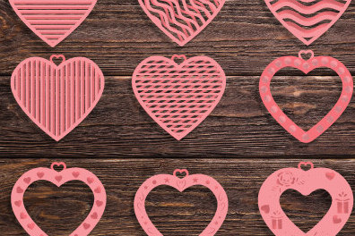 Σετ των 2 Intra απο ξύλο plywood 3mm-4mm πάχος – Ημέρα του Αγίου Βαλεντίνου Heart 2 Layer Cut841 Δίασταση  20x20 cm INTRAFABR-115129508