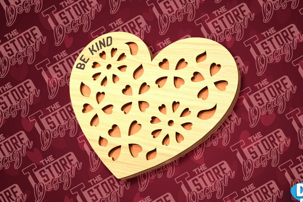 Σετ των 2 Intra απο ξύλο plywood 3mm-4mm πάχος – Σουβέρ καρδιών για την ημέρα του Αγίου Βαλεντίνου Δίασταση  20x20 cm INTRAFABR-89704731