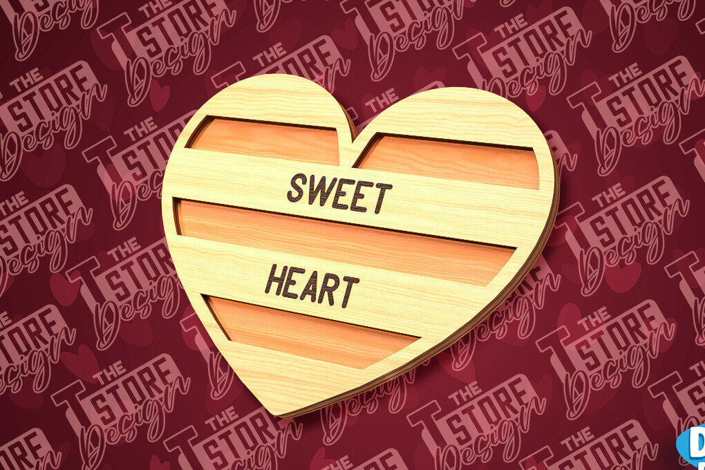 Σετ των 2 Intra απο ξύλο plywood 3mm-4mm πάχος – Σουβέρ καρδιών για την ημέρα του Αγίου Βαλεντίνου Δίασταση  20x20 cm INTRAFABR-89704438
