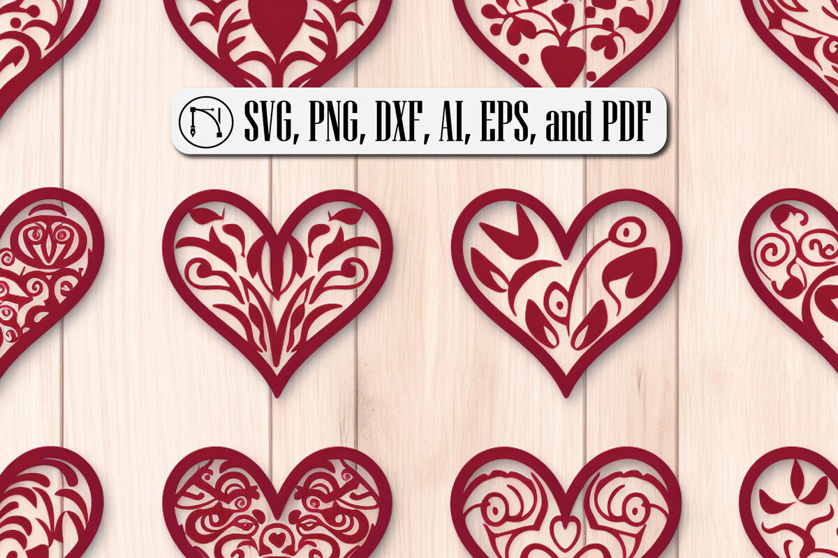 Σετ των 2 Intra απο ξύλο plywood 3mm-4mm πάχος – Πακέτο Heart Element για την Ημέρα του Αγίου Βαλεντίνου Δίασταση  20x20 cm INTRAFABR-85766931