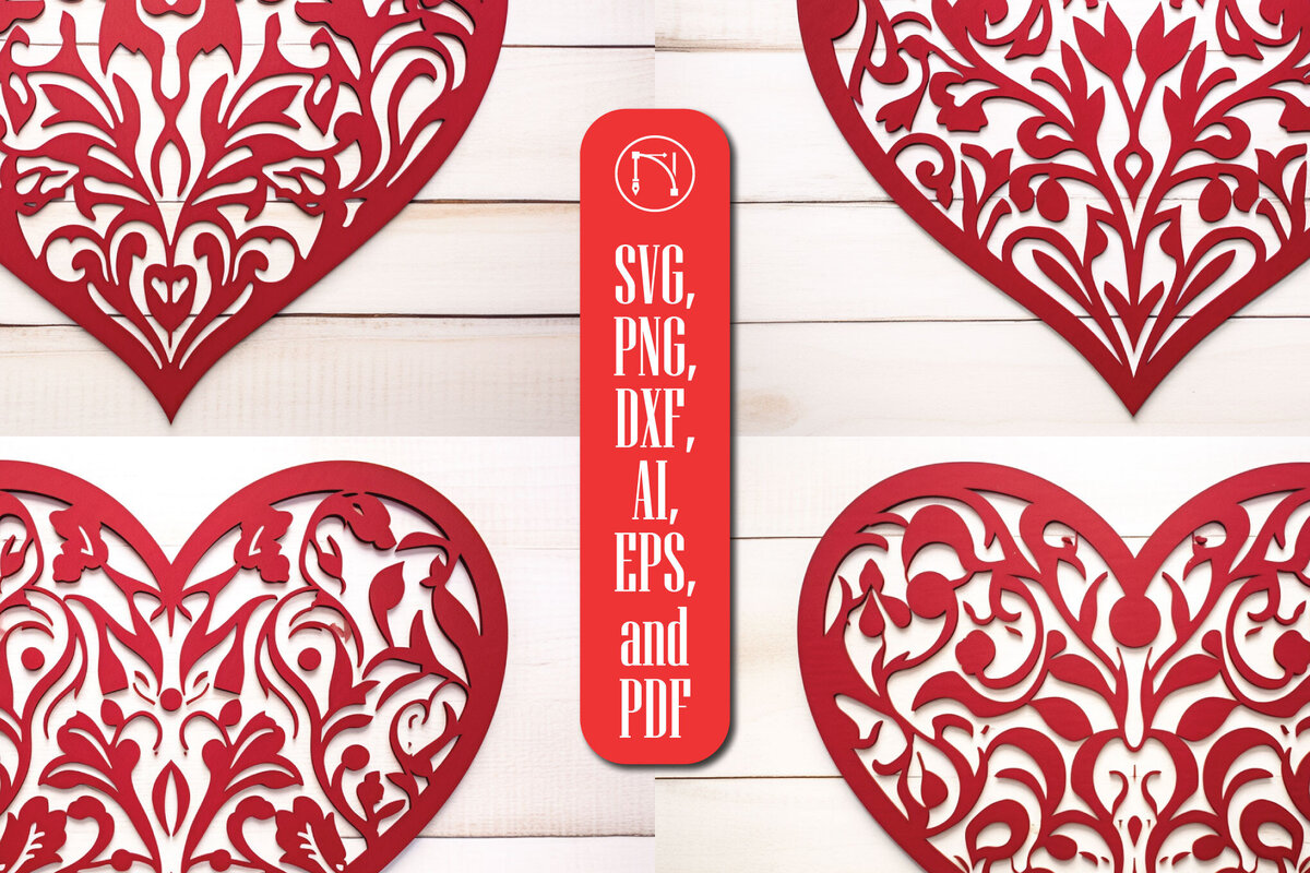 Σετ των 2 Intra απο ξύλο plywood 3mm-4mm πάχος – Πακέτο Heart Element για την Ημέρα του Αγίου Βαλεντίνου Δίασταση  20x20 cm INTRAFABR-85752000