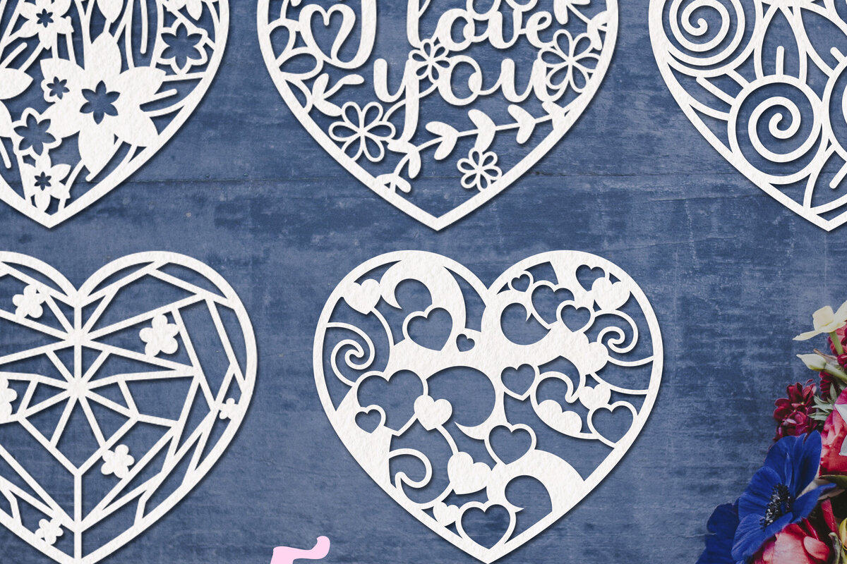 Σετ των 2 Intra απο ξύλο plywood 3mm-4mm πάχος – Δέσμη κοπής χαρτιού για την ημέρα του Αγίου Βαλεντίνου Δίασταση  20x20 cm INTRAFABR-88294592