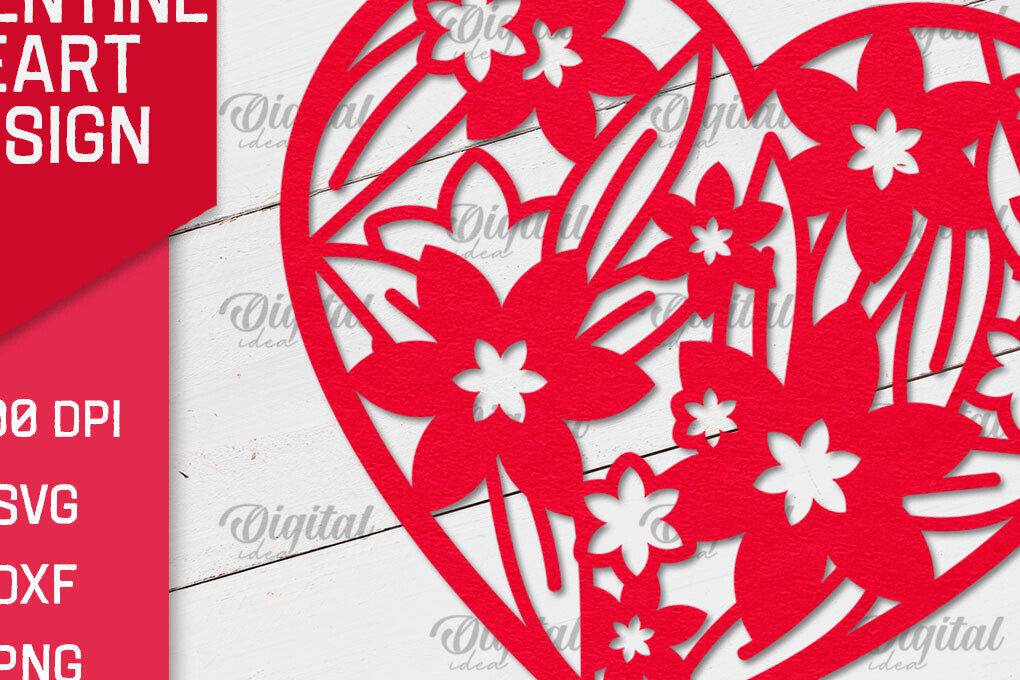 Σετ των 2 Intra απο ξύλο plywood 3mm-4mm πάχος – Ημέρα του Αγίου Βαλεντίνου Heart Paper Cut Δίασταση  20x20 cm INTRAFABR-88224604