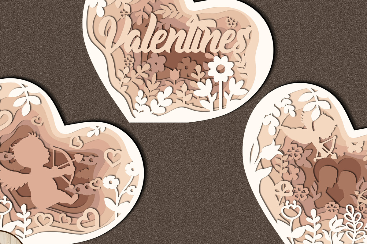 Σετ των 2 Intra απο ξύλο plywood 3mm-4mm πάχος – Σετ καρδιών για την ημέρα του Αγίου Βαλεντίνου 3 τεμ Δίασταση  20x20 cm INTRAFABR-58203757