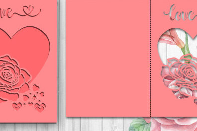 Σετ των 2 Intra απο ξύλο plywood 3mm-4mm πάχος – Αρχείο αποκοπής Heart Day Valentine's Day 1362 Δίασταση  20x20 cm INTRAFABR-115154034