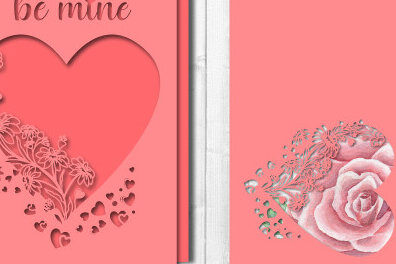 Σετ των 2 Intra απο ξύλο plywood 3mm-4mm πάχος – Αρχείο αποκοπής Heart Day Valentine's Day 1382 Δίασταση  20x20 cm INTRAFABR-115355533