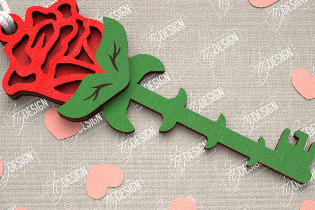 Σετ των 3 Intra απο ξύλο plywood 3mm-4mm πάχος – Κλειδί για την ημέρα του Αγίου Βαλεντίνου| Ιδέα δώρου |Μπρελόκ Δίασταση  5x5 cm INTRAFABR-109808036