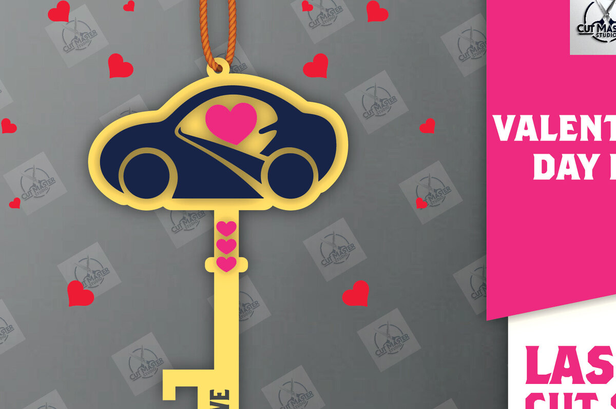 Σετ των 2 Intra απο ξύλο plywood 3mm-4mm πάχος – Ημέρα του Αγίου Βαλεντίνου Key Δίασταση  20x20 cm INTRAFABR-113133148