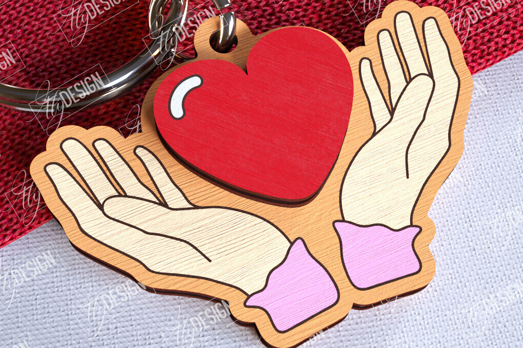 Σετ των 3 Intra απο ξύλο plywood 3mm-4mm πάχος – Μπρελόκ για την ημέρα του Αγίου Βαλεντίνου | Χαριτωμένο  Δίασταση  5x5 cm INTRAFABR-108905164