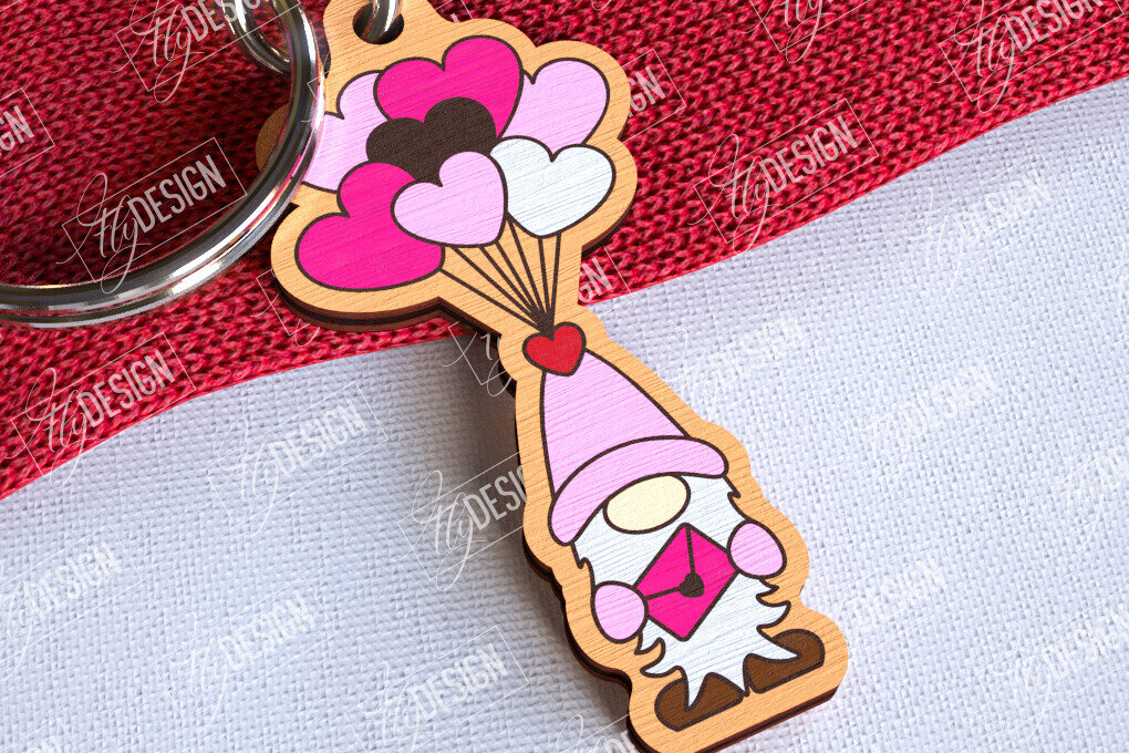 Σετ των 3 Intra απο ξύλο plywood 3mm-4mm πάχος – Μπρελόκ για την ημέρα του Αγίου Βαλεντίνου | Χαριτωμένο  Δίασταση  5x5 cm INTRAFABR-108905135