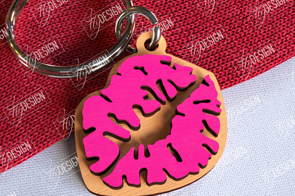 Σετ των 3 Intra απο ξύλο plywood 3mm-4mm πάχος – Μπρελόκ για την ημέρα του Αγίου Βαλεντίνου | Χαριτωμένο  Δίασταση  5x5 cm INTRAFABR-108905082