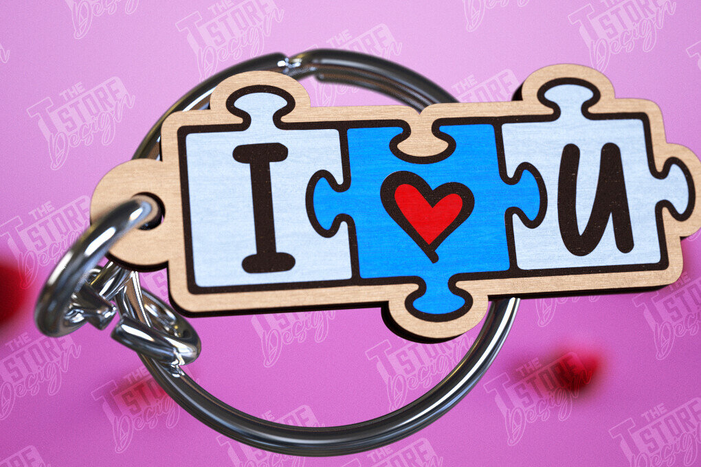 Σετ των 3 Intra απο ξύλο plywood 3mm-4mm πάχος – Μπρελόκ για την ημέρα του Αγίου Βαλεντίνου | Χαριτωμένο μπρελόκ Δίασταση  5x5 cm INTRAFABR-110278937