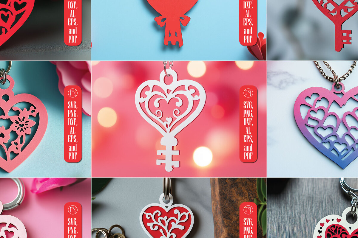 Σετ των 3 Intra απο ξύλο plywood 3mm-4mm πάχος – Πακέτο μπρελόκ για την ημέρα του Αγίου Βαλεντίνου Δίασταση  5x5 cm INTRAFABR-114012110