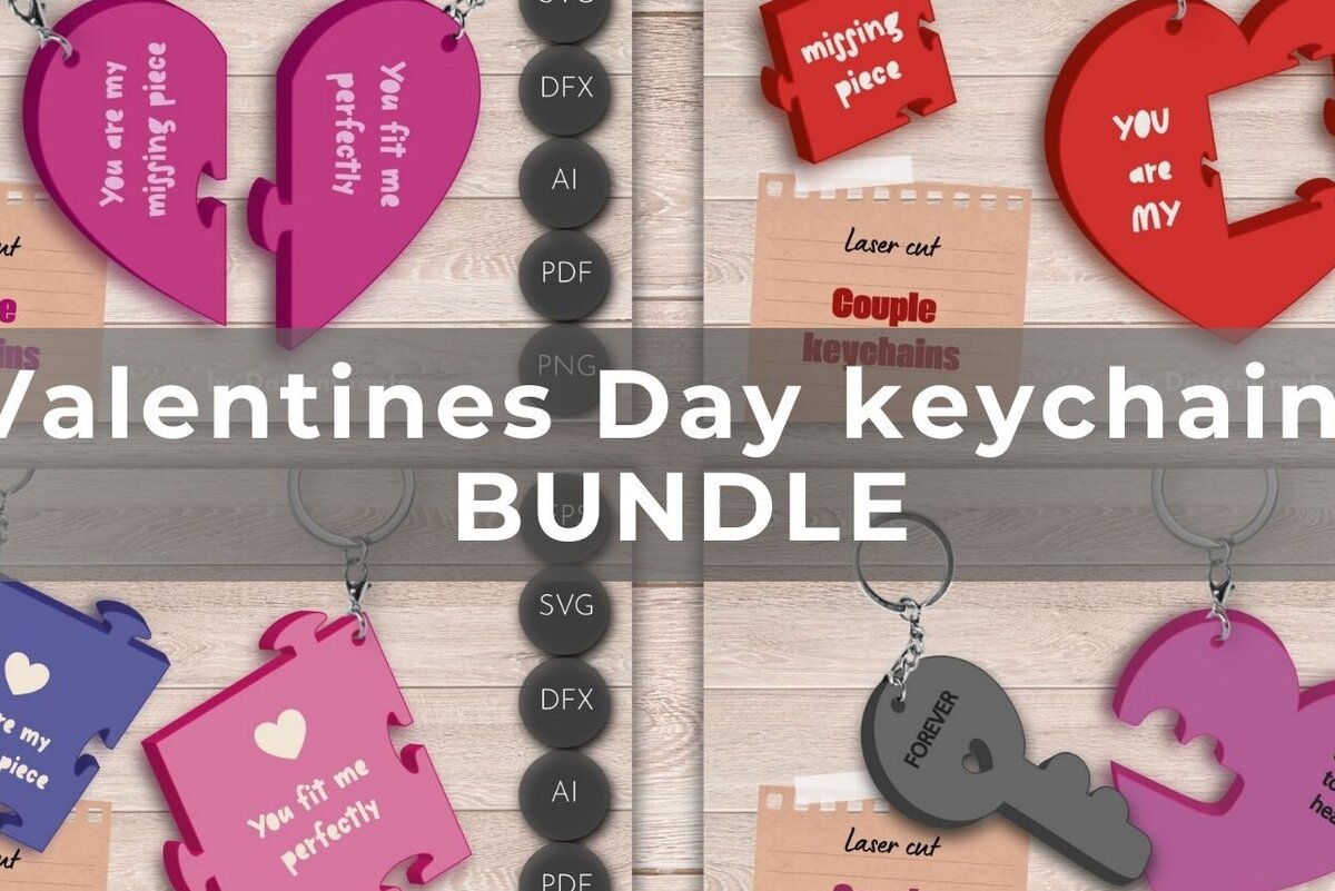 Σετ των 3 Intra απο ξύλο plywood 3mm-4mm πάχος – Πακέτο μπρελόκ για την ημέρα του Αγίου Βαλεντίνου, Love Δίασταση  5x5 cm INTRAFABR-89566234