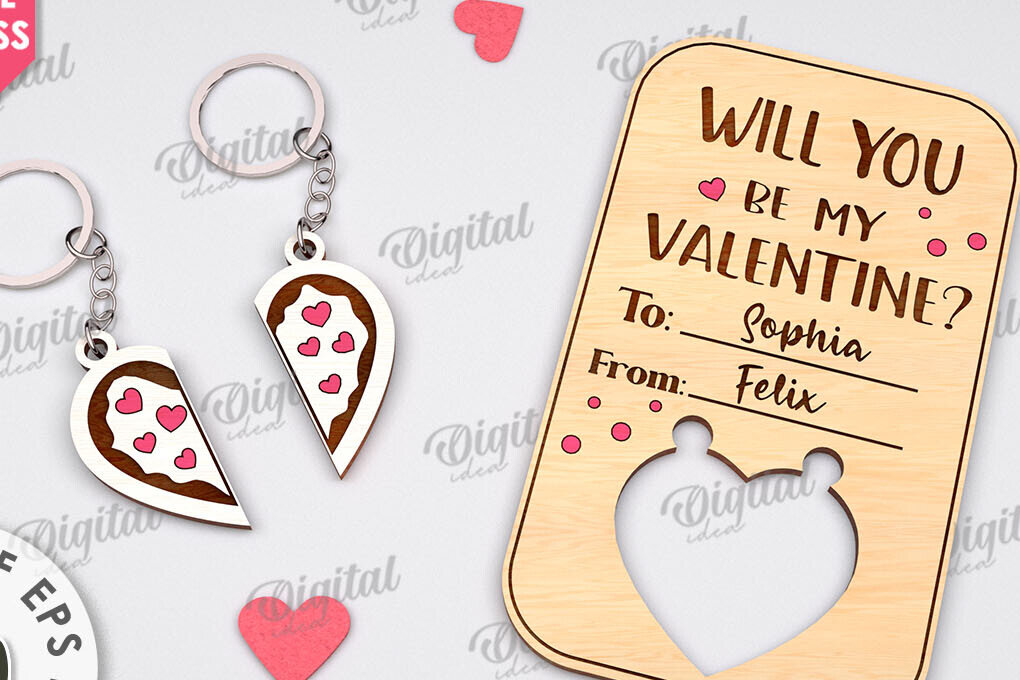 Σετ των 3 Intra απο ξύλο plywood 3mm-4mm πάχος – Μπρελόκ για την ημέρα του Αγίου Βαλεντίνου Δωροκάρτα Laser Δίασταση  5x5 cm INTRAFABR-111208862