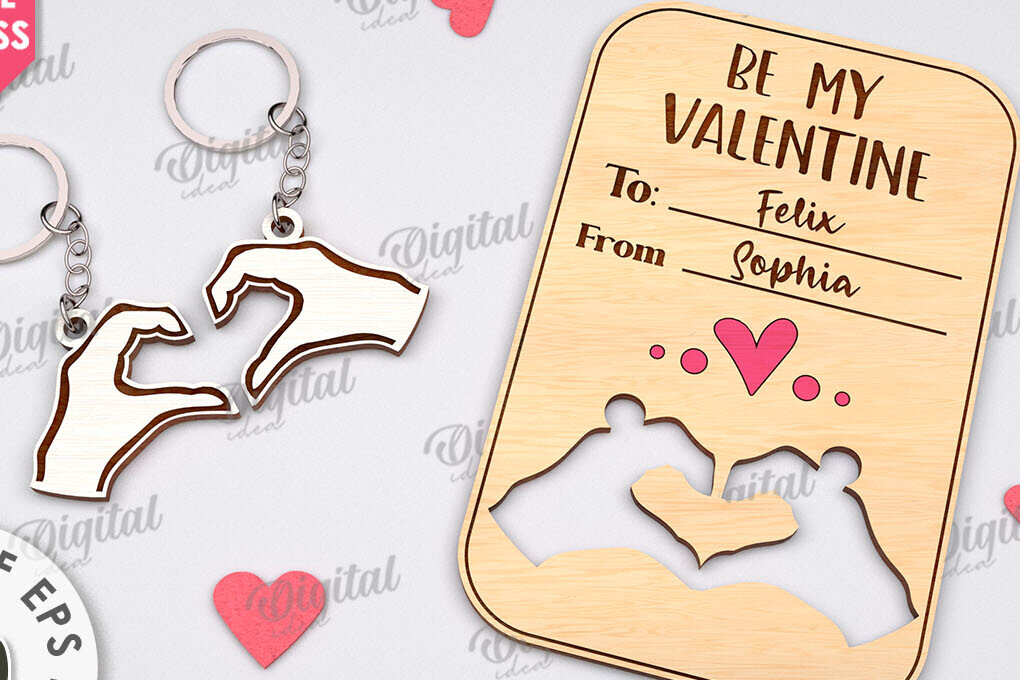 Σετ των 3 Intra απο ξύλο plywood 3mm-4mm πάχος – Μπρελόκ για την ημέρα του Αγίου Βαλεντίνου Δωροκάρτα Laser Δίασταση  5x5 cm INTRAFABR-111207619