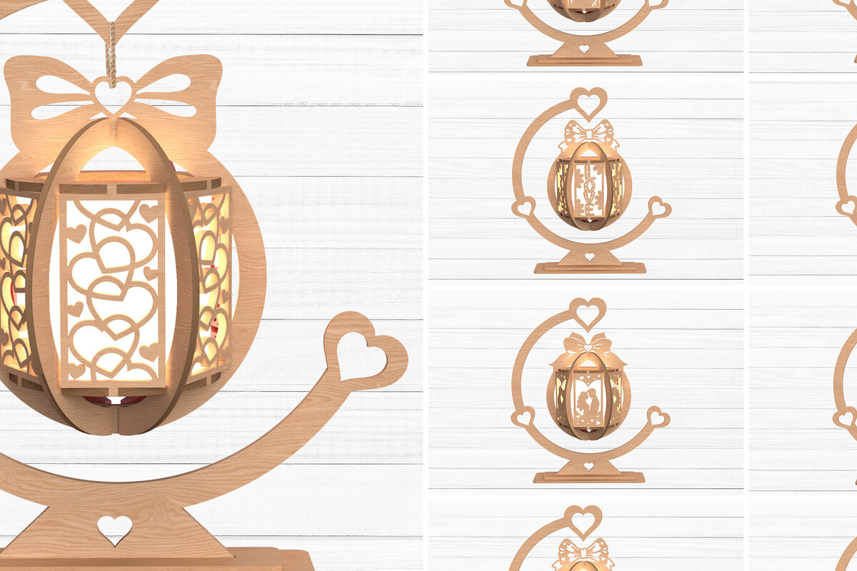 Σετ των 2 Intra απο ξύλο plywood 3mm-4mm πάχος – Πακέτο φαναριών για την ημέρα του Αγίου Βαλεντίνου Δίασταση  20x20 cm INTRAFABR-112747872