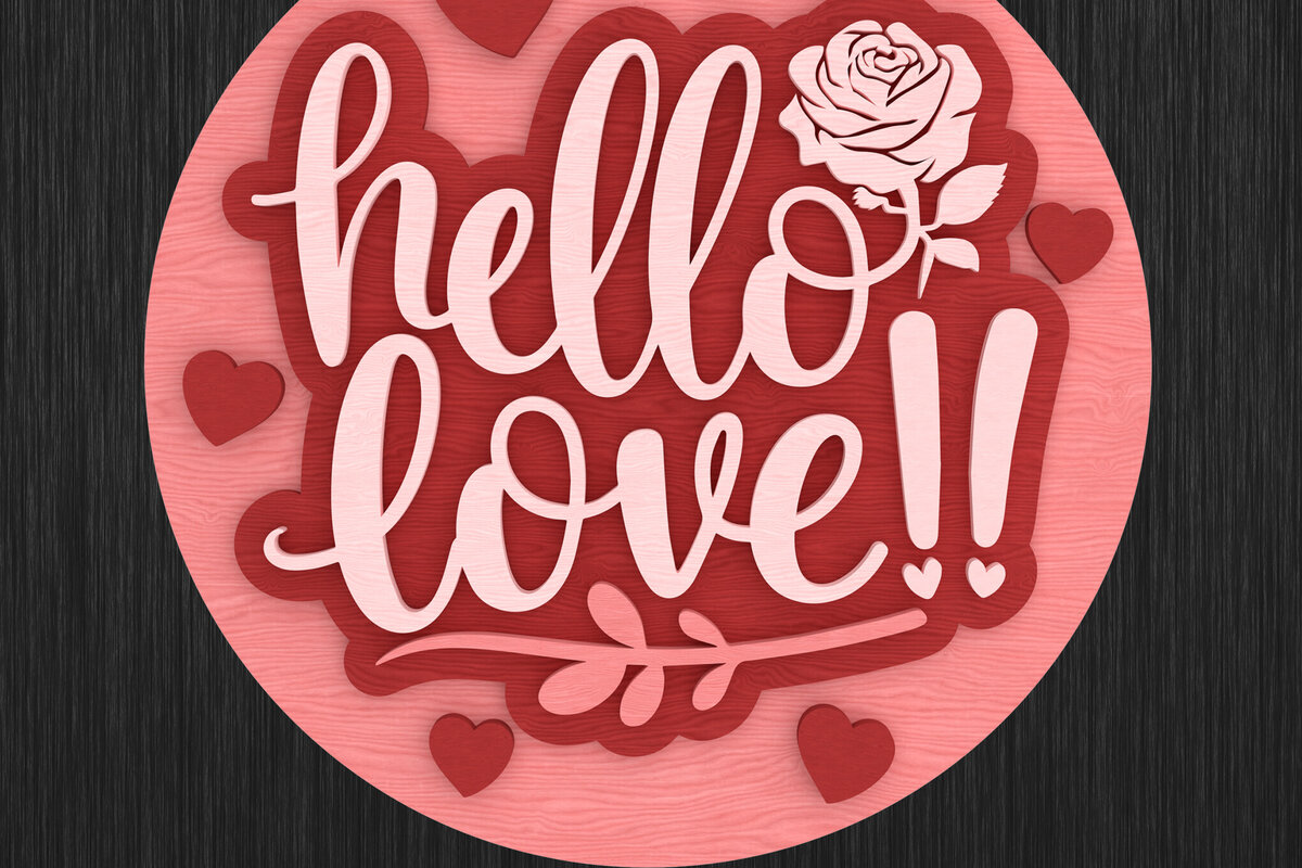 Σετ των 2 Intra απο ξύλο plywood 3mm-4mm πάχος – Σημάδι αγάπης κοπής λέιζερ ημέρας του Αγίου Βαλεντίνου Δίασταση  20x20 cm INTRAFABR-109938402