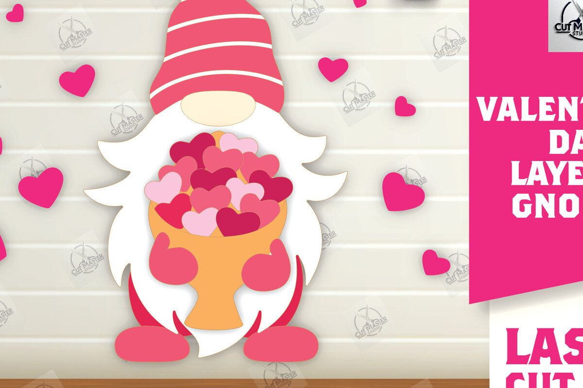 Σετ των 2 Intra απο ξύλο plywood 3mm-4mm πάχος – Κοψίματα με λέιζερ για την ημέρα του Αγίου Βαλεντίνου Δίασταση  20x20 cm INTRAFABR-112336137