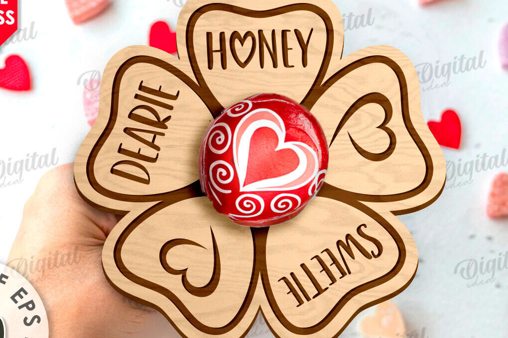 Σετ των 2 Intra απο ξύλο plywood 3mm-4mm πάχος – Κόψιμο Laser για την Ημέρα του Αγίου Βαλεντίνου Δίασταση  20x20 cm INTRAFABR-111751663