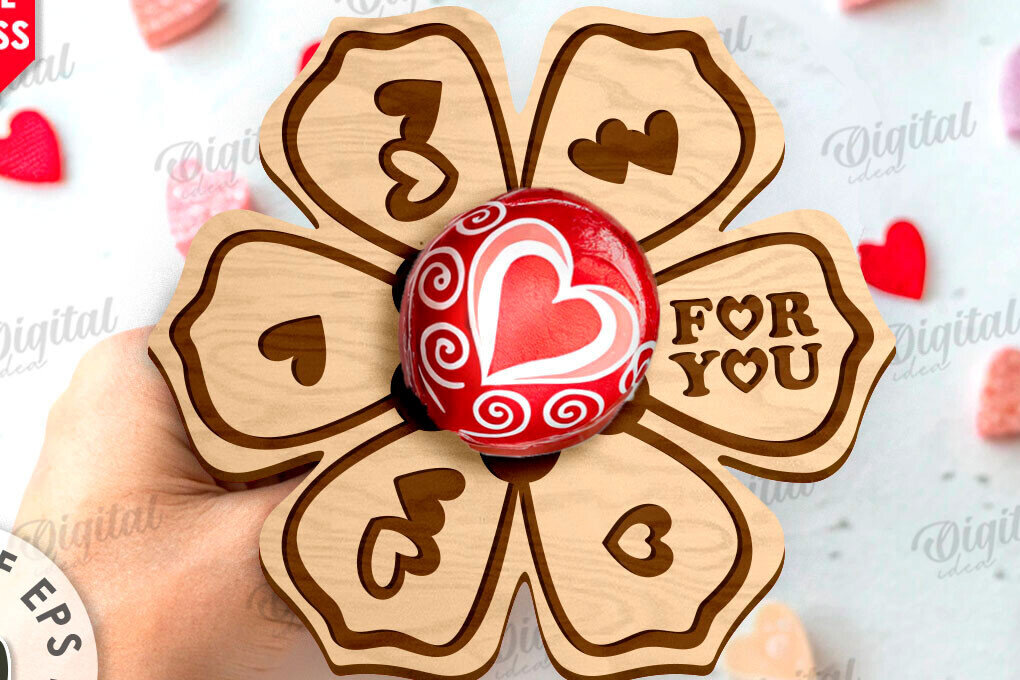 Σετ των 2 Intra απο ξύλο plywood 3mm-4mm πάχος – Κόψιμο Laser για την Ημέρα του Αγίου Βαλεντίνου Δίασταση  20x20 cm INTRAFABR-111751817