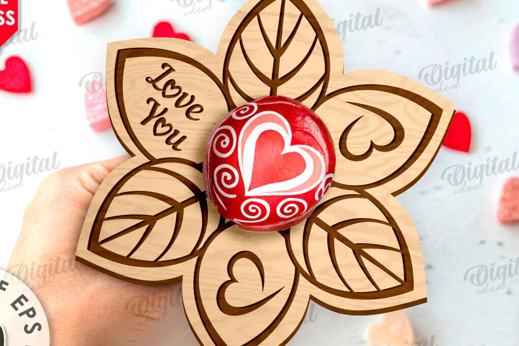 Σετ των 2 Intra απο ξύλο plywood 3mm-4mm πάχος – Κόψιμο Laser για την Ημέρα του Αγίου Βαλεντίνου Δίασταση  20x20 cm INTRAFABR-111751910