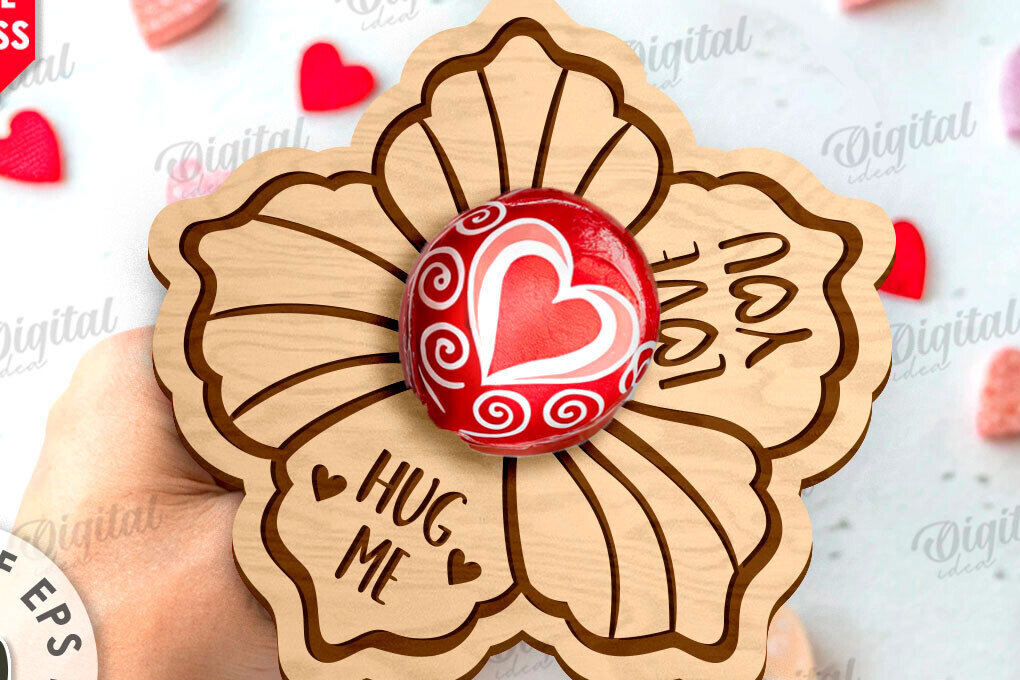 Σετ των 2 Intra απο ξύλο plywood 3mm-4mm πάχος – Κόψιμο Laser για την Ημέρα του Αγίου Βαλεντίνου Δίασταση  20x20 cm INTRAFABR-111752128