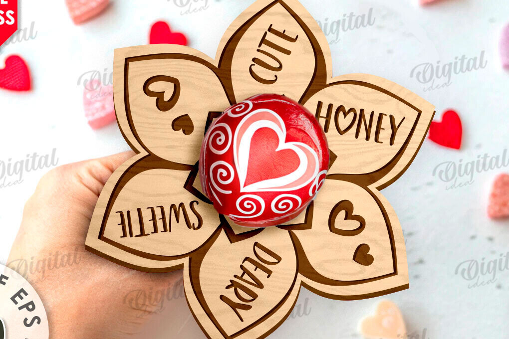 Σετ των 2 Intra απο ξύλο plywood 3mm-4mm πάχος – Κόψιμο Laser για την Ημέρα του Αγίου Βαλεντίνου Δίασταση  20x20 cm INTRAFABR-111751579