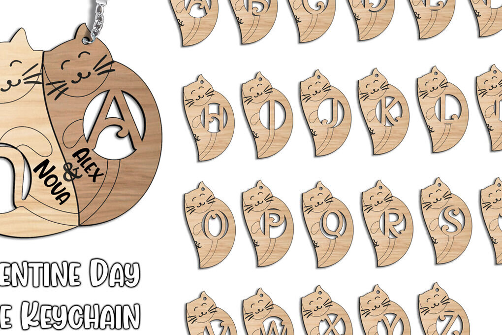 Σετ των 3 Intra απο ξύλο plywood 3mm-4mm πάχος – Ημέρα του Αγίου Βαλεντίνου Love Keychain Letter N Δίασταση  5x5 cm INTRAFABR-113380361