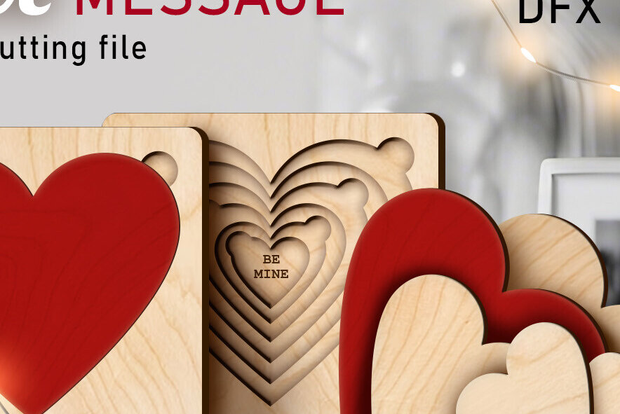 Σετ των 2 Intra απο ξύλο plywood 3mm-4mm πάχος – Μήνυμα ΑΓΑΠΗΣ για την Ημέρα του Αγίου Βαλεντίνου Δίασταση  20x20 cm INTRAFABR-89470121