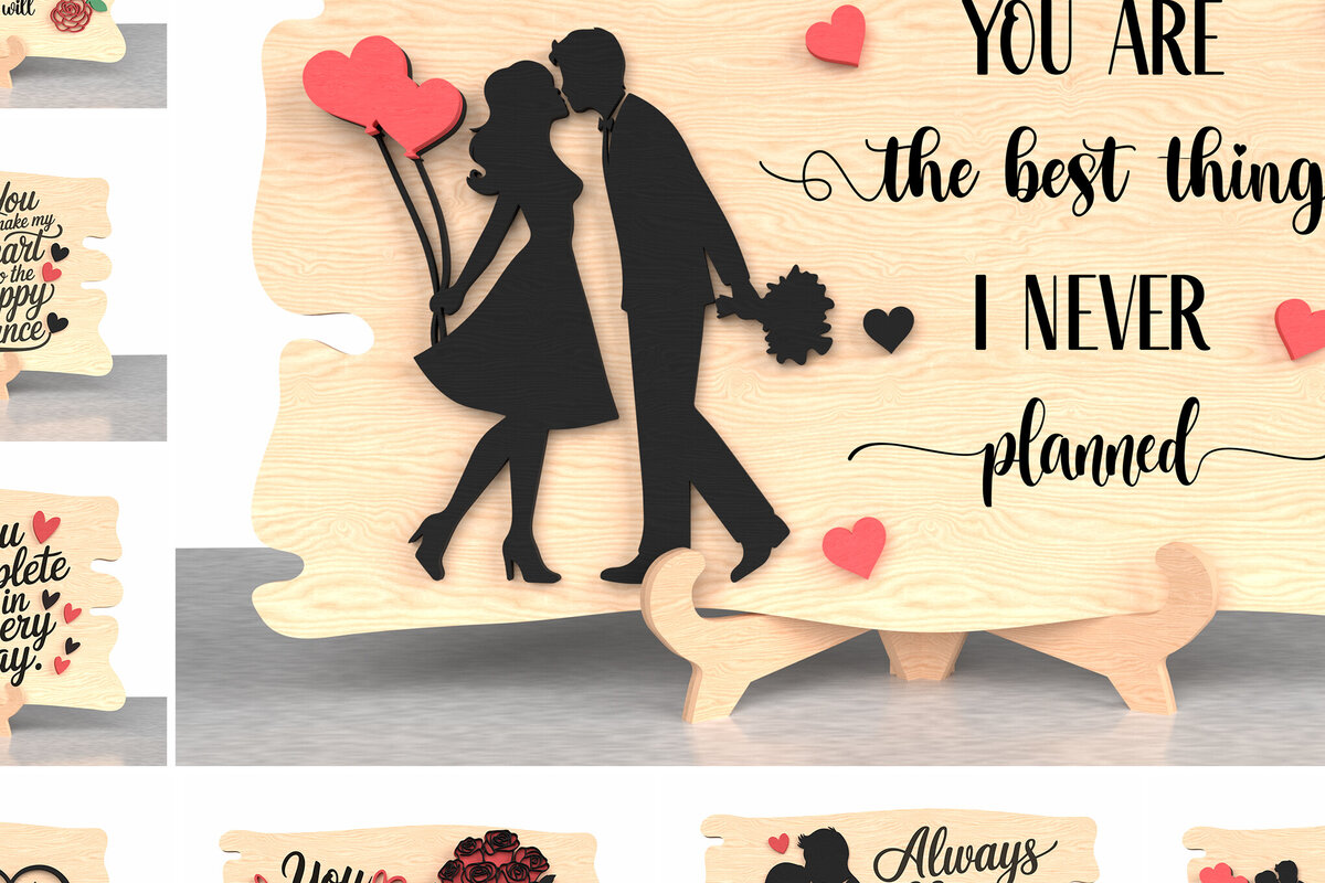 Σετ των 2 Intra απο ξύλο plywood 3mm-4mm πάχος – Πακέτα αγάπης για την ημέρα του Αγίου Βαλεντίνου Δίασταση  20x20 cm INTRAFABR-110819861