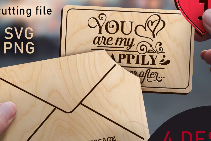 Σετ των 2 Intra απο ξύλο plywood 3mm-4mm πάχος – Μήνυμα για την Ημέρα του Αγίου Βαλεντίνου Μέρος 1 Δίασταση  20x20 cm INTRAFABR-89470386