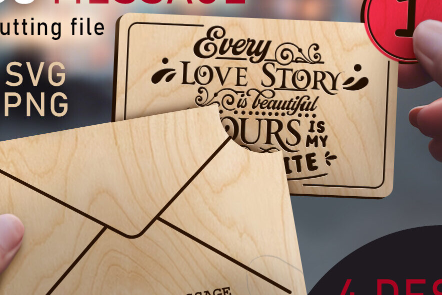 Σετ των 2 Intra απο ξύλο plywood 3mm-4mm πάχος – Μήνυμα για την Ημέρα του Αγίου Βαλεντίνου Μέρος 2 Δίασταση  20x20 cm INTRAFABR-89470535