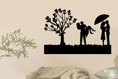 Σετ των 2 Intra απο ξύλο plywood 3mm-4mm πάχος – Αρχείο κοπής μετάλλου με λέιζερ για την ημέρα του Αγίου Βαλεντίνου Δίασταση  20x20 cm INTRAFABR-88087492