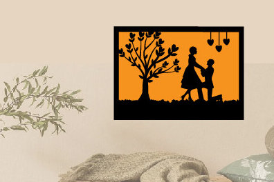 Σετ των 2 Intra απο ξύλο plywood 3mm-4mm πάχος – Αρχείο κοπής μετάλλου με λέιζερ για την ημέρα του Αγίου Βαλεντίνου Δίασταση  20x20 cm INTRAFABR-88087158