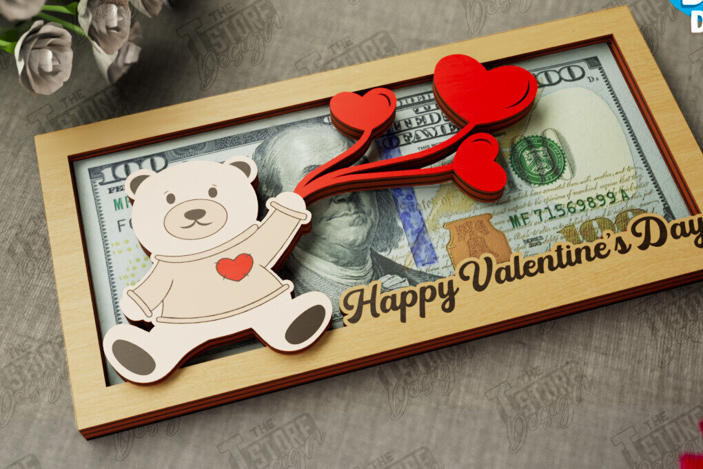 Σετ των 2 Intra απο ξύλο plywood 3mm-4mm πάχος – Κάτοχος χρημάτων για την ημέρα του Αγίου Βαλεντίνου | Ιδέα δώρου Δίασταση  20x20 cm INTRAFABR-112498576