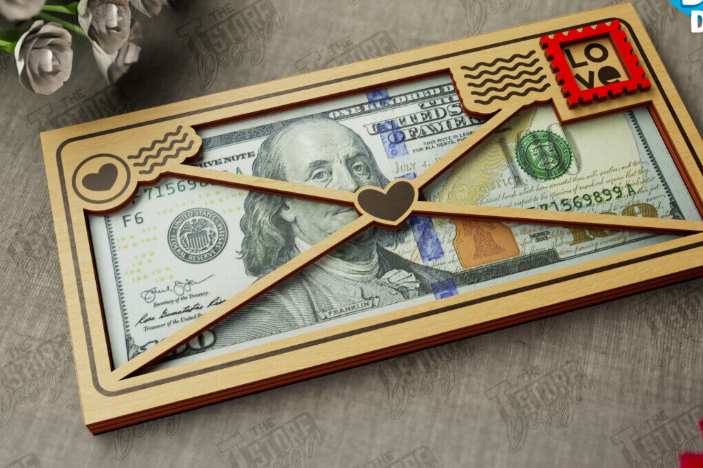 Σετ των 2 Intra απο ξύλο plywood 3mm-4mm πάχος – Κάτοχος χρημάτων για την ημέρα του Αγίου Βαλεντίνου | Ιδέα δώρου Δίασταση  20x20 cm INTRAFABR-112498600