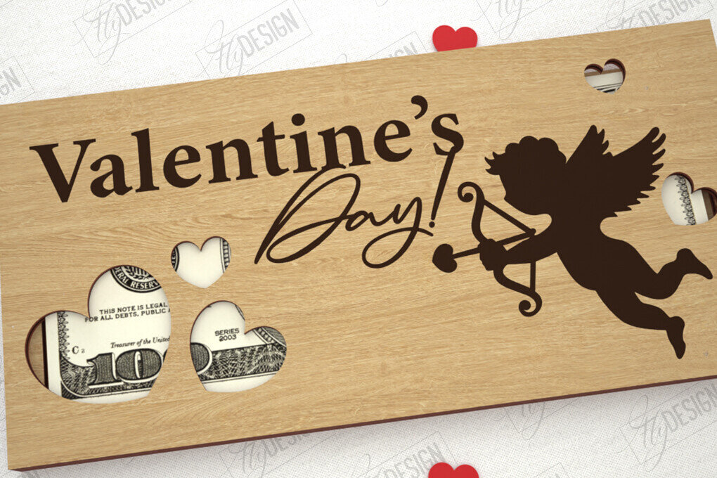 Σετ των 2 Intra απο ξύλο plywood 3mm-4mm πάχος – Κάτοχος χρημάτων για την ημέρα του Αγίου Βαλεντίνου | Ιδέα δώρου Δίασταση  20x20 cm INTRAFABR-111357901