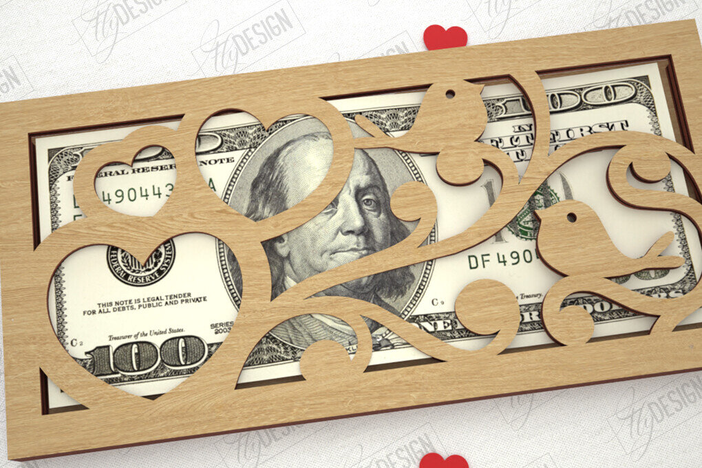 Σετ των 2 Intra απο ξύλο plywood 3mm-4mm πάχος – Κάτοχος χρημάτων για την ημέρα του Αγίου Βαλεντίνου | Ιδέα δώρου Δίασταση  20x20 cm INTRAFABR-111357906