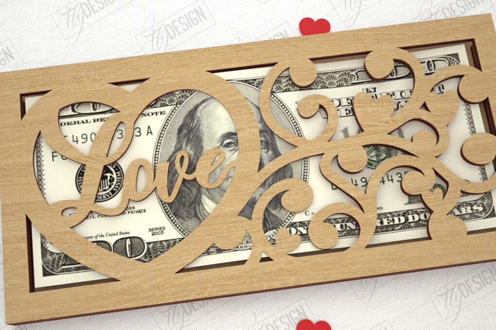 Σετ των 2 Intra απο ξύλο plywood 3mm-4mm πάχος – Κάτοχος χρημάτων για την ημέρα του Αγίου Βαλεντίνου | Ιδέα δώρου Δίασταση  20x20 cm INTRAFABR-111357912