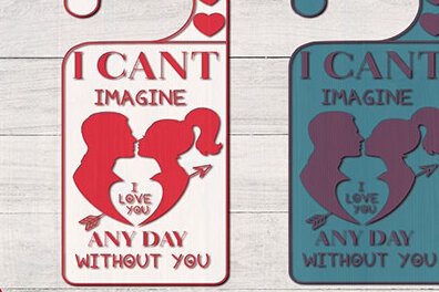 Σετ των 2 Intra απο ξύλο plywood 3mm-4mm πάχος – Πρωτοποριακή κρεμάστρα για την ημέρα του Αγίου Βαλεντίνου. Δίασταση  20x20 cm INTRAFABR-16035387