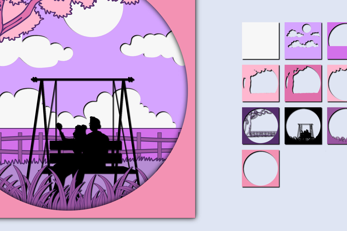 Σετ των 2 Intra απο ξύλο plywood 3mm-4mm πάχος – Χαρτί κοπής 3D για την ημέρα του Αγίου Βαλεντίνου Δίασταση  20x20 cm INTRAFABR-57043285