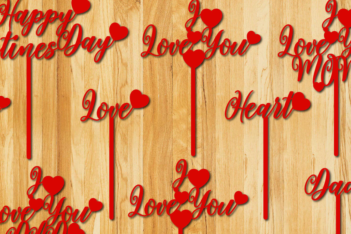 Σετ των 2 Intra απο ξύλο plywood 3mm-4mm πάχος – Διακόσμηση για πάρτι για την ημέρα του Αγίου Βαλεντίνου Δίασταση  20x20 cm INTRAFABR-24252234