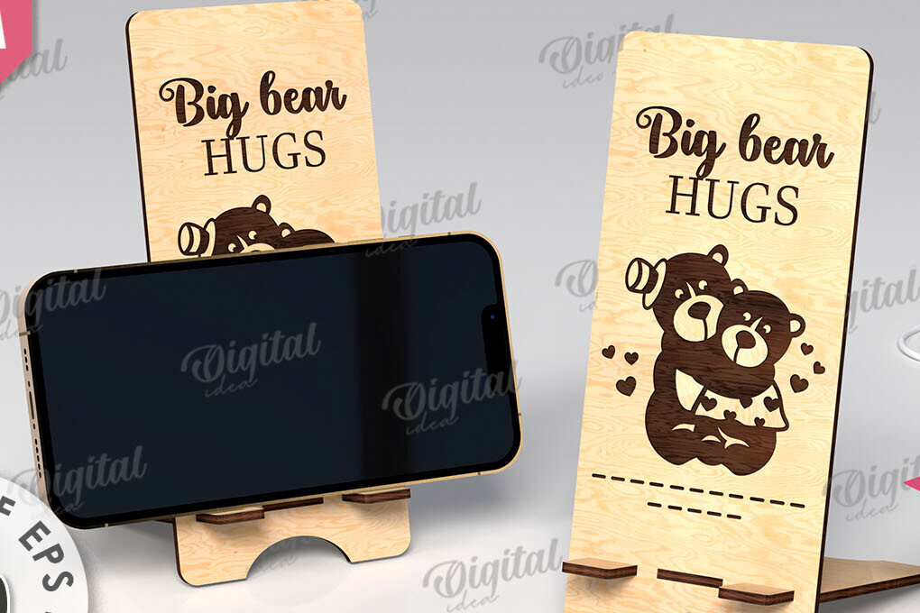 Σετ των 2 Intra απο ξύλο plywood 3mm-4mm πάχος – Βάση τηλεφώνου για την Ημέρα του Αγίου Βαλεντίνου Δίασταση  20x20 cm INTRAFABR-111862022